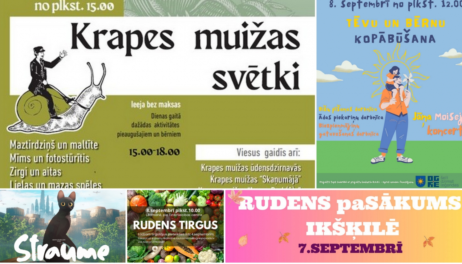 09.2024. pasākumu Ogres novadā plakātu kolāža