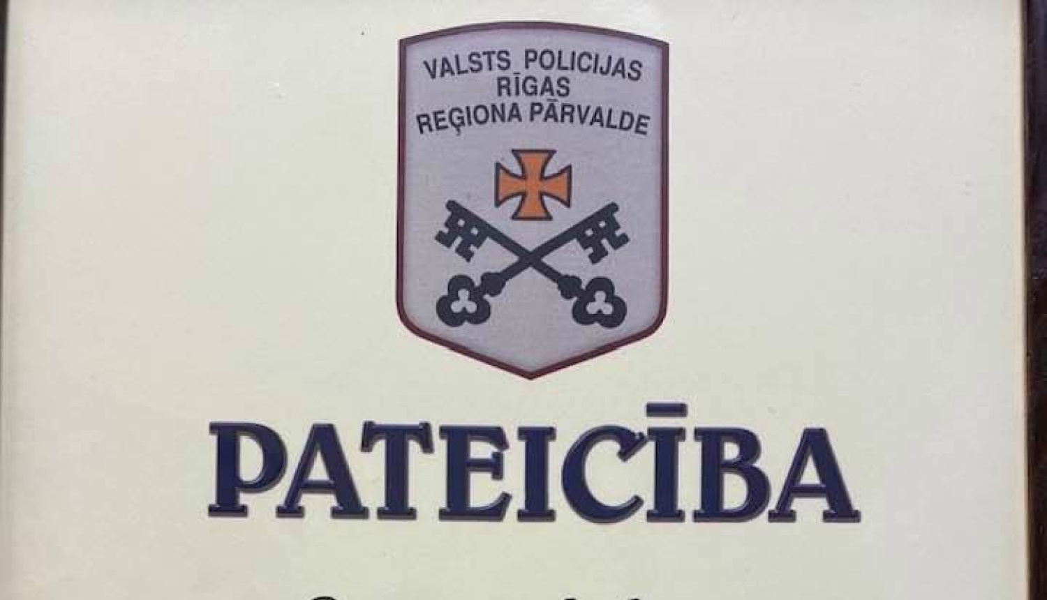 E. Helmanis saņēmis Valsts policijas pateicību