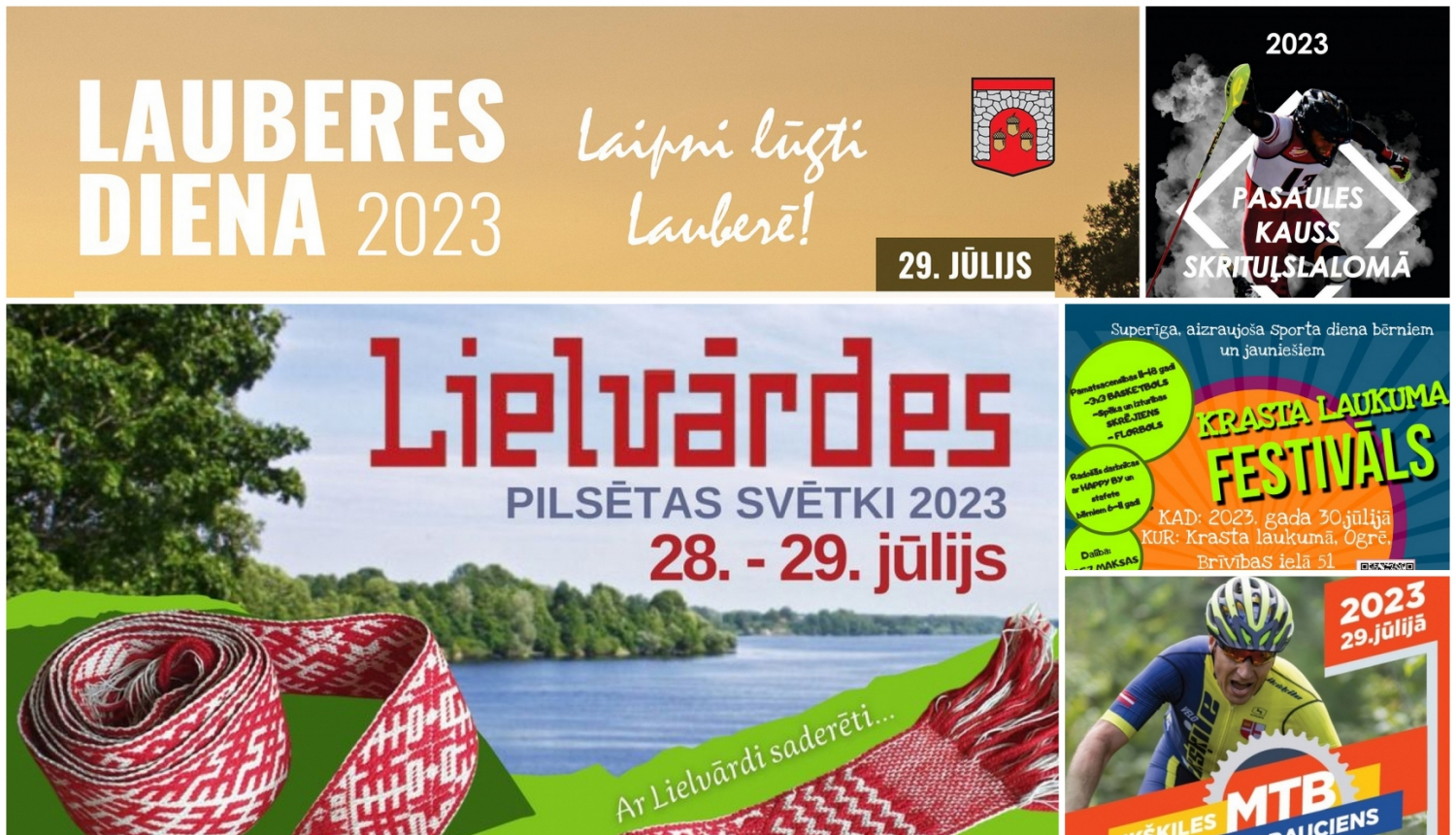 Pasākumu plakāti kolāža 07.2023.