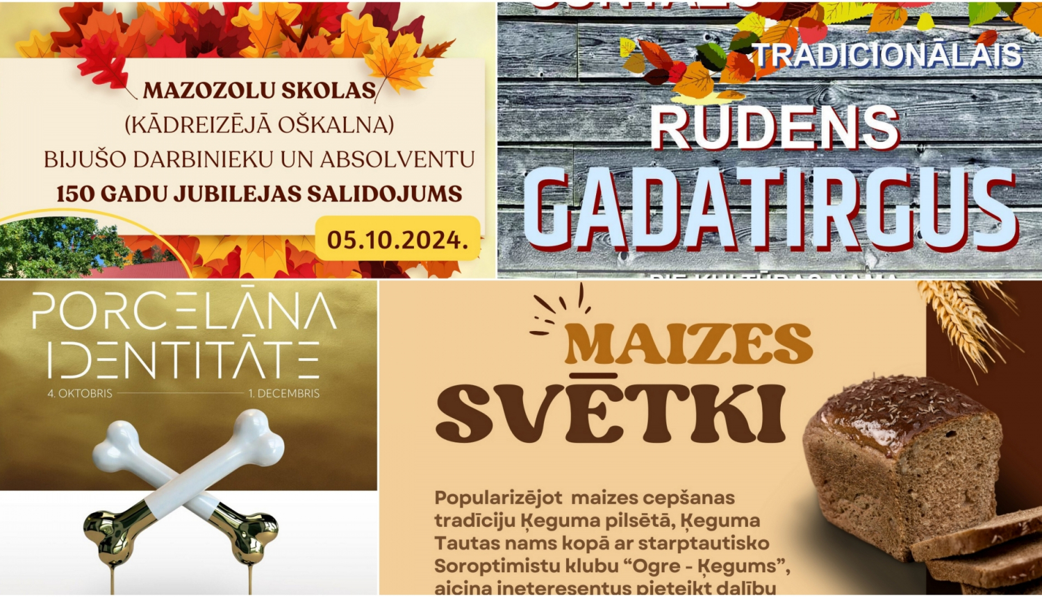 Pasākumu plakātu kolāža 10.2024.