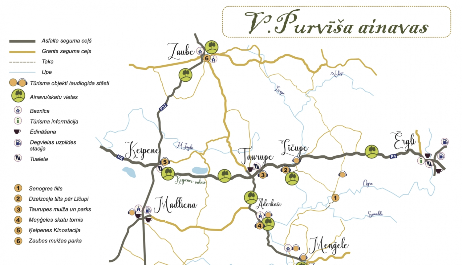 Purvīša ainavas karte