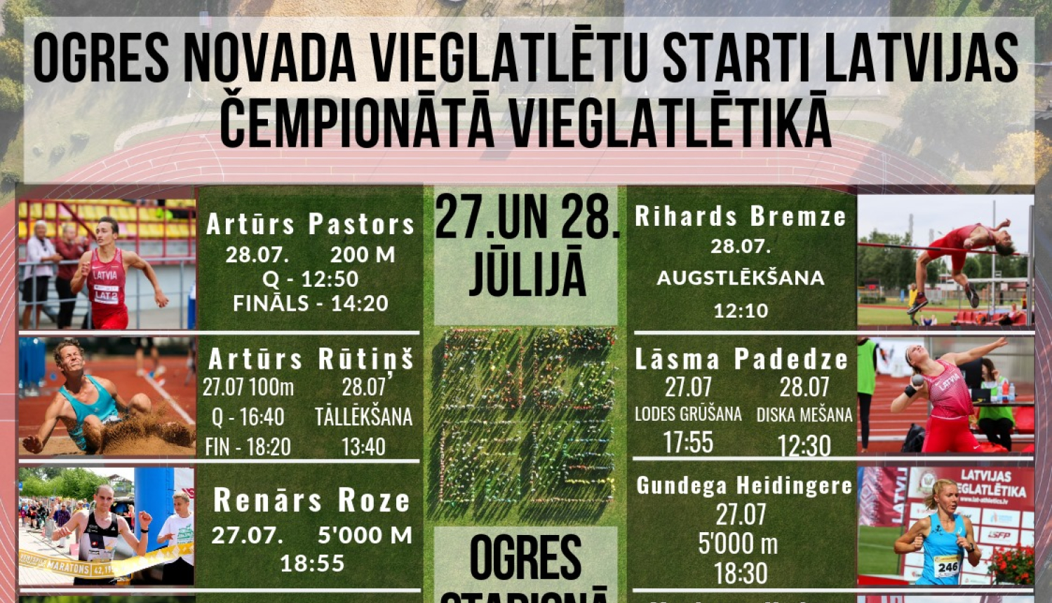 Ogre uzņems valsts labākos vieglatlētus