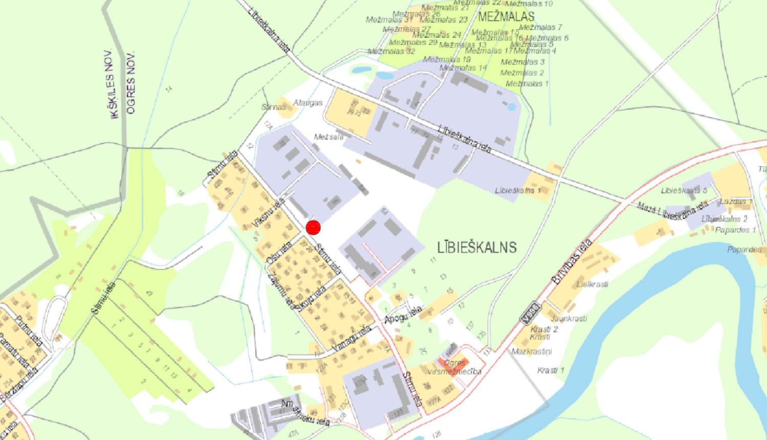 Karte ar plānoto sakaru torņa atrašanās vietu