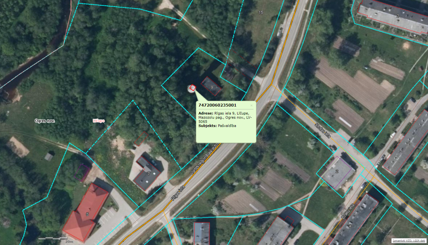 Ūdenstorņa Mazozolu pagastā novietojums karte