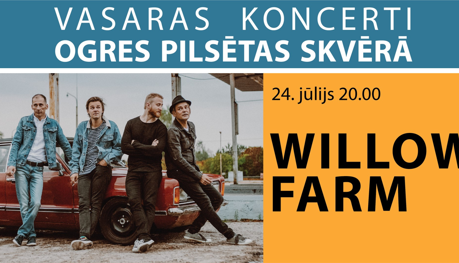 Grupa WILLOW FARM koncertcikla “Vasaras koncerti pilsētas skvērā” ietvaros
