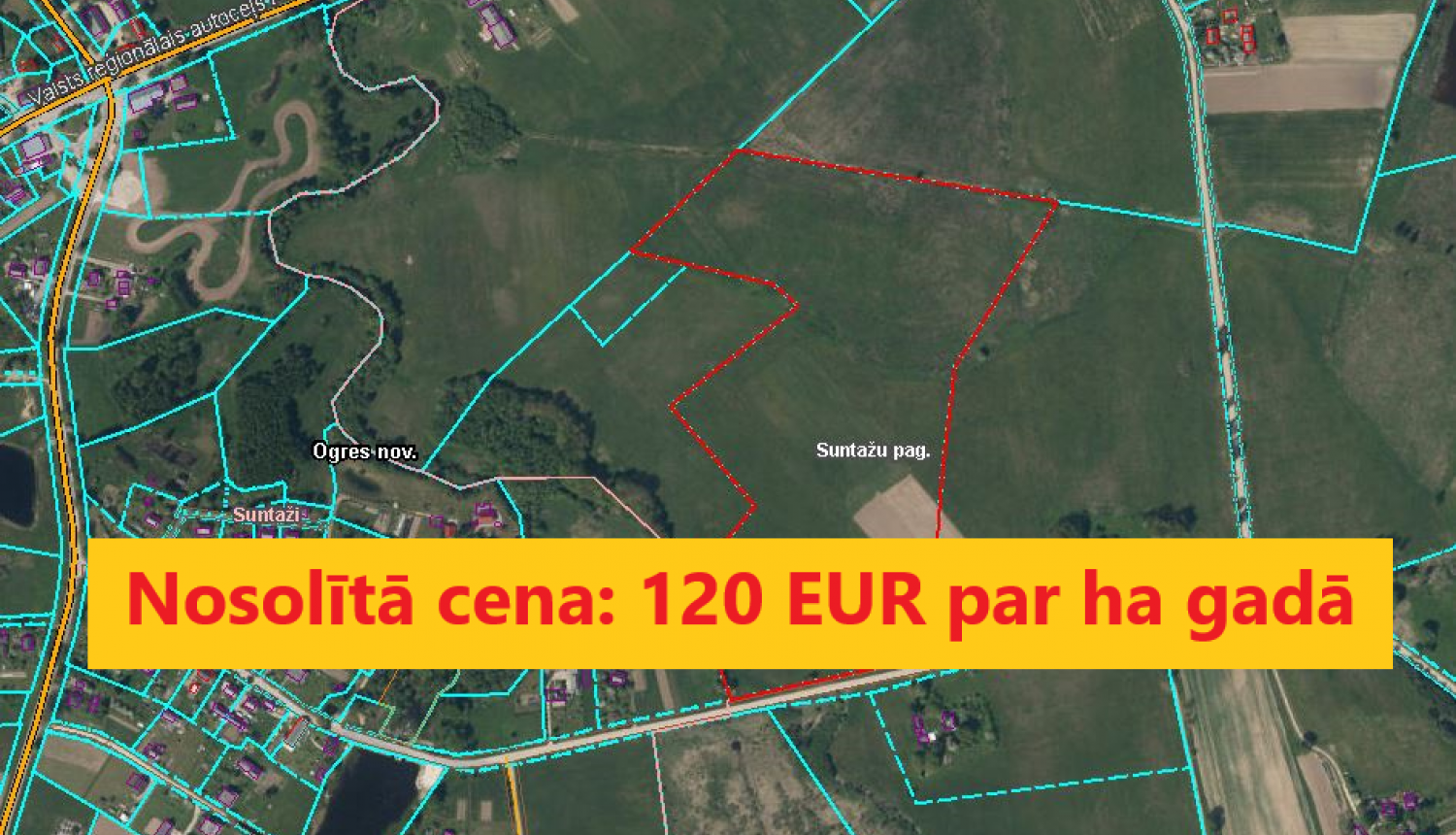 Nekustamā īpašuma “Pie Liepkalniem”, Suntažu pagastā, Ogres novadā nomas tiesību izsole