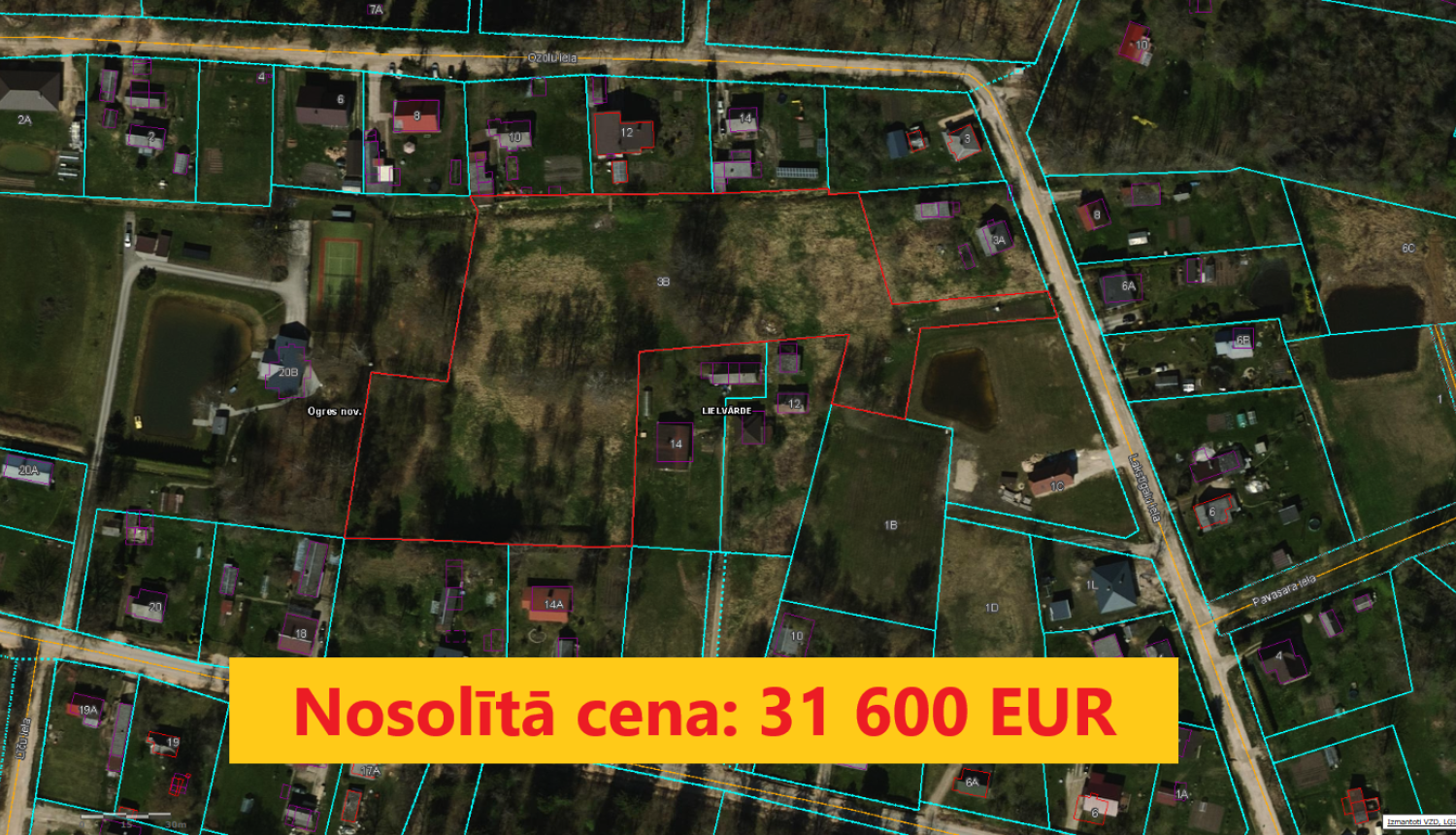Izsoles rezultāts - Lakstīgalu iela 2B, Lielvārde. Nosolītā cena 31 tūkstotis seši simti eiro