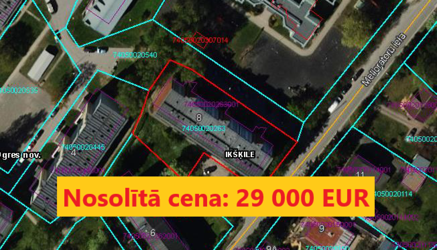 Izsoles rezultāts - Melioratoru iela 8, Ikšķile. Nosolītā cena 29 tūkstoši eiro