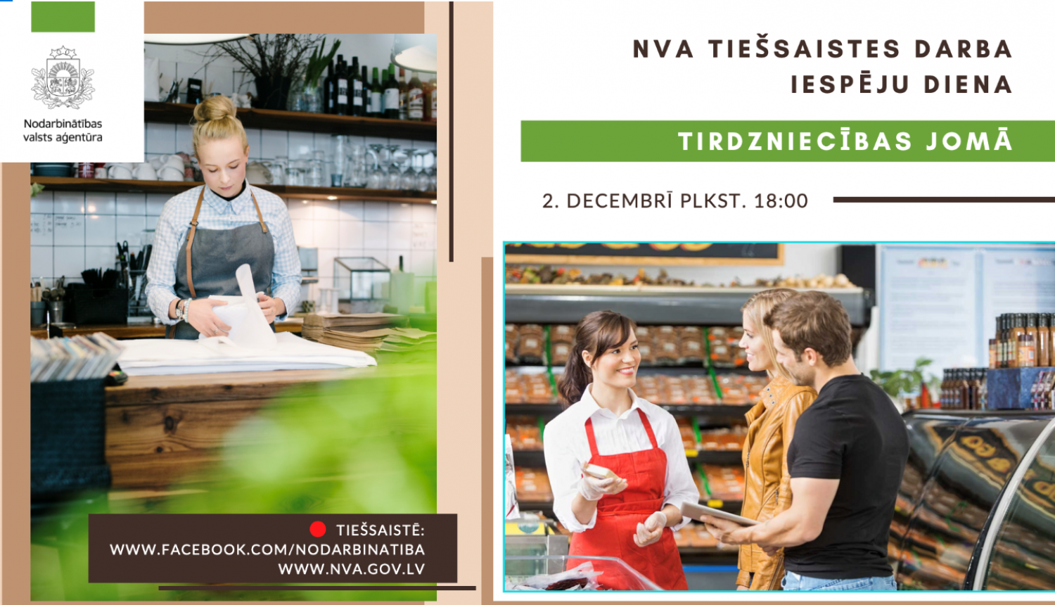 2.decembrī norisināsies NVA tiešsaistes darba iespēju diena