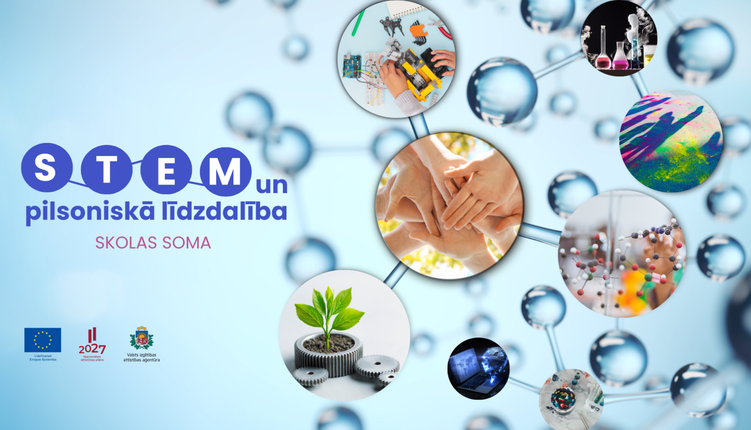 Vizuālis STEM projektam, ko īsteno Izglītības pārvalde