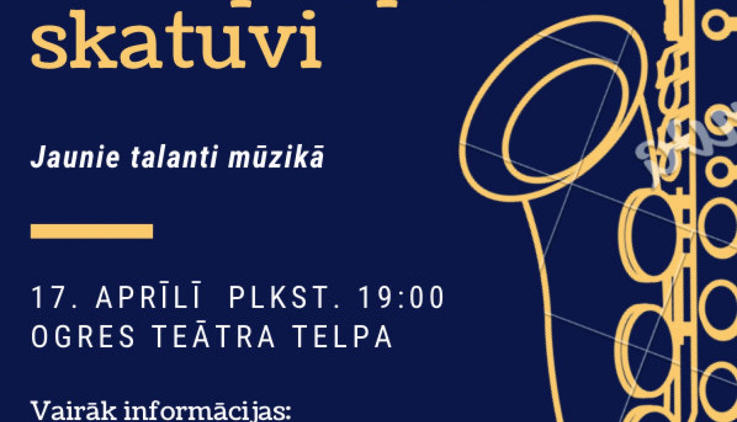 Džeza koncerts “Ar sapni par skatuvi” pārcelts uz 17.aprīli