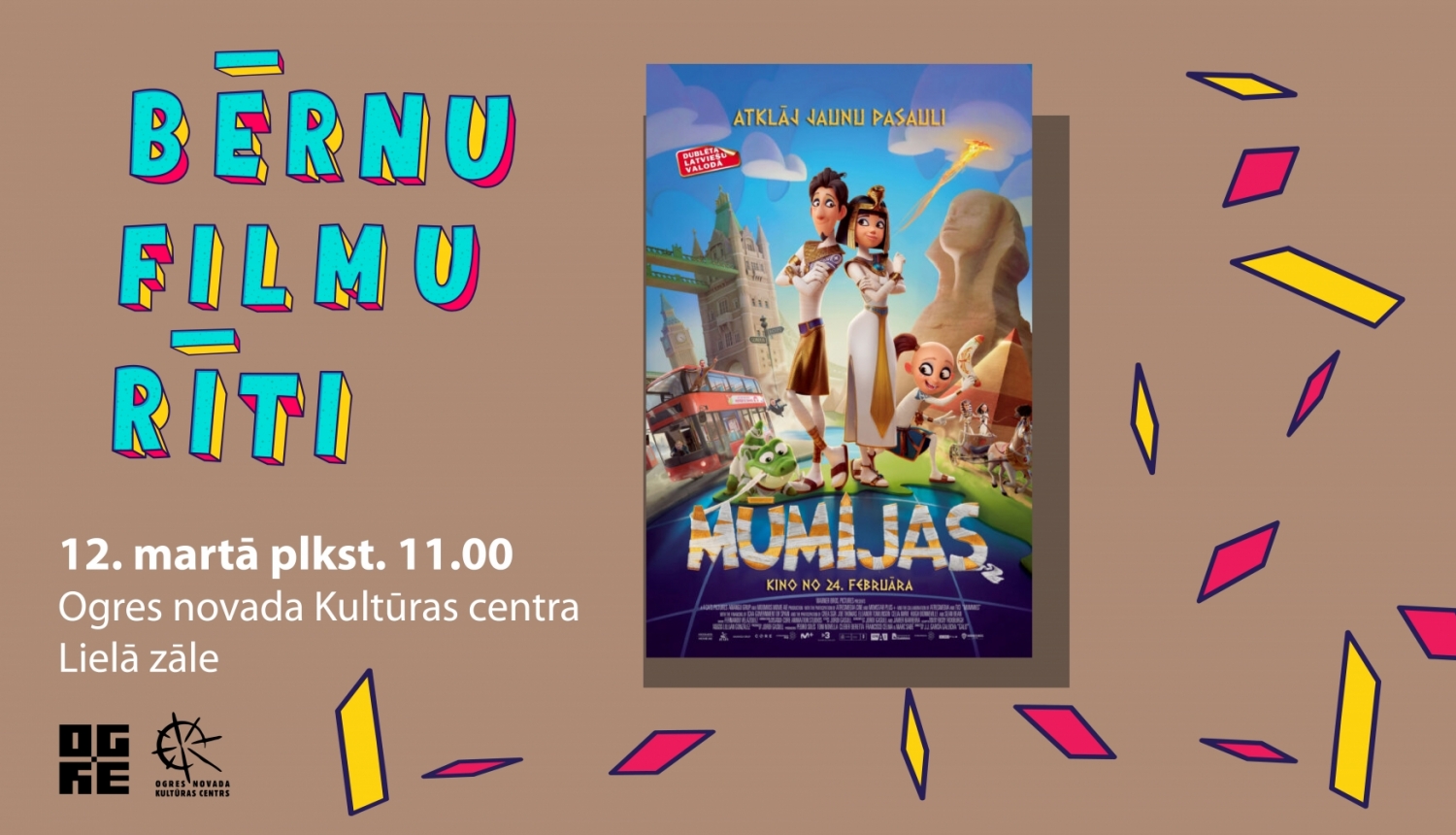 BĒRNU FILMU RĪTS ar animācijas filmu MŪMIJAS