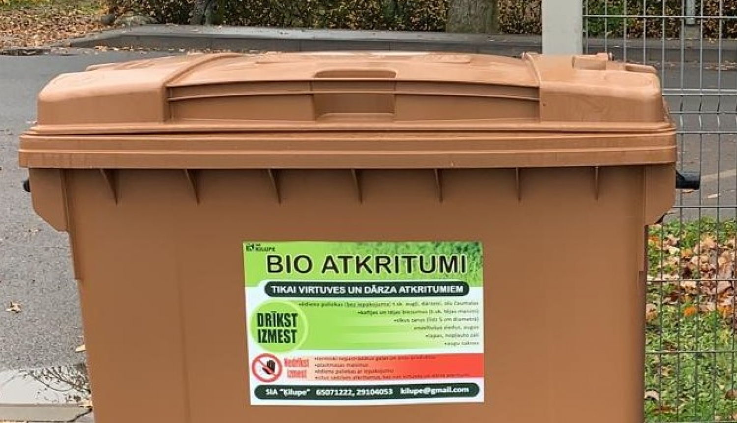 SIA “Ķilupe” piedāvā uzstādīt bioloģisko atkritumu konteinerus