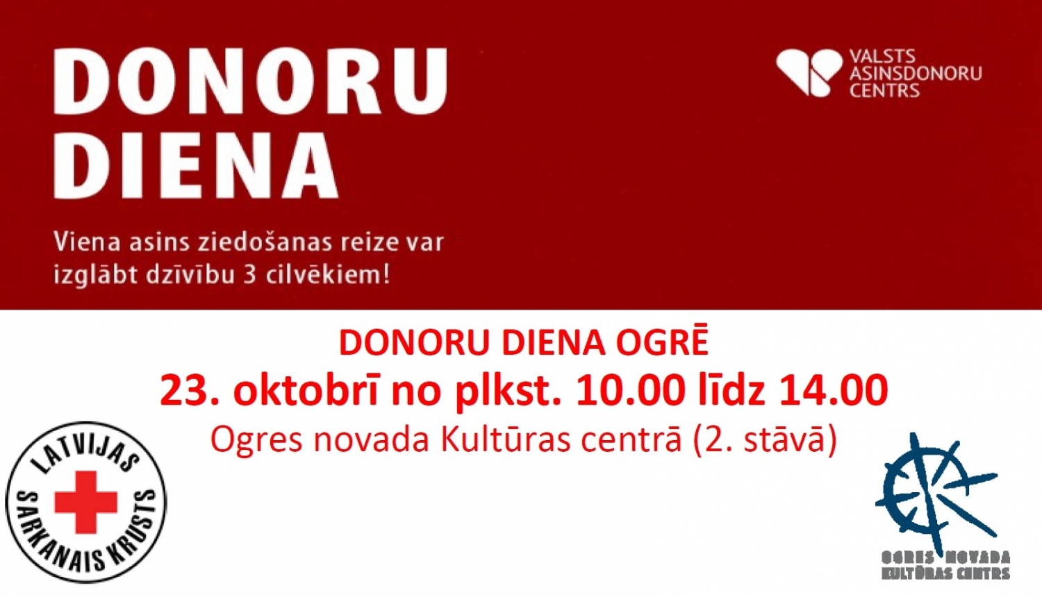 Donoru dena Ogre 23.10.2023. plakāts