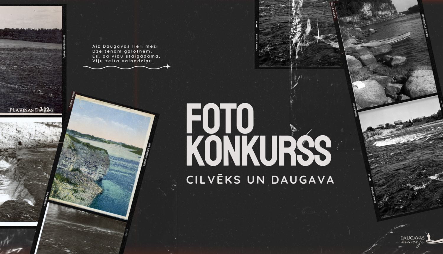 Fotokonkursa "Cilvēks un Daugava" afiša, nelielas kartītes ar Daugavas upi