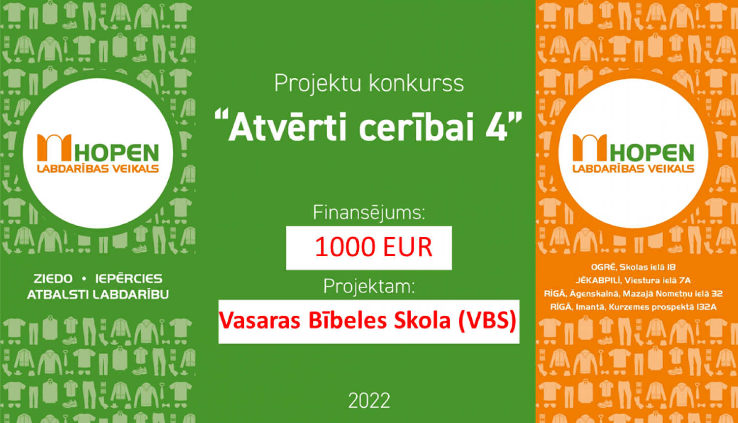 HOPEN Uzvarētājprojetka čeks