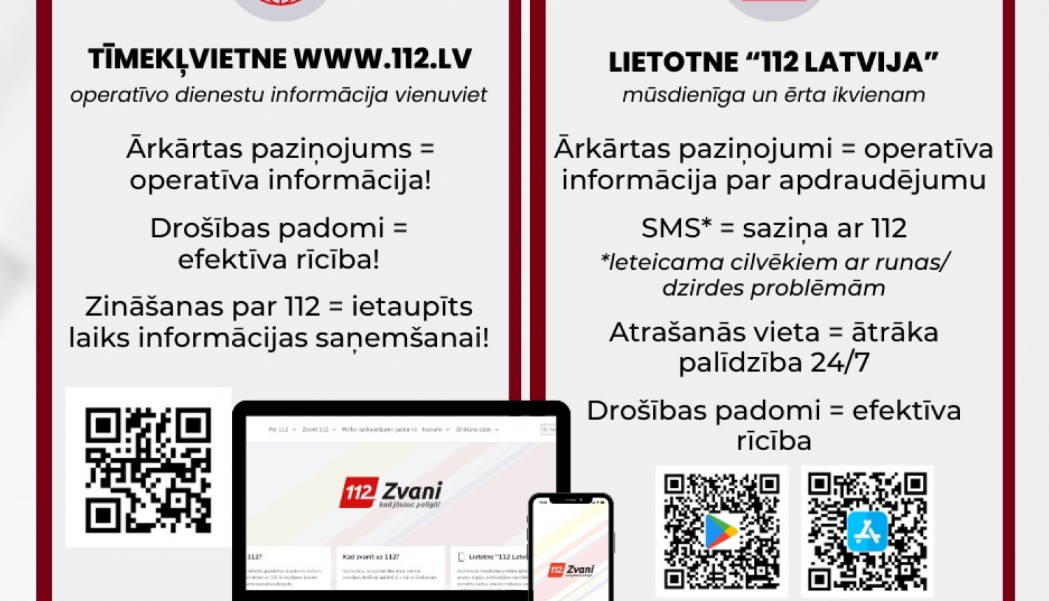 Tīmekļvietne un lietotne 112.lv