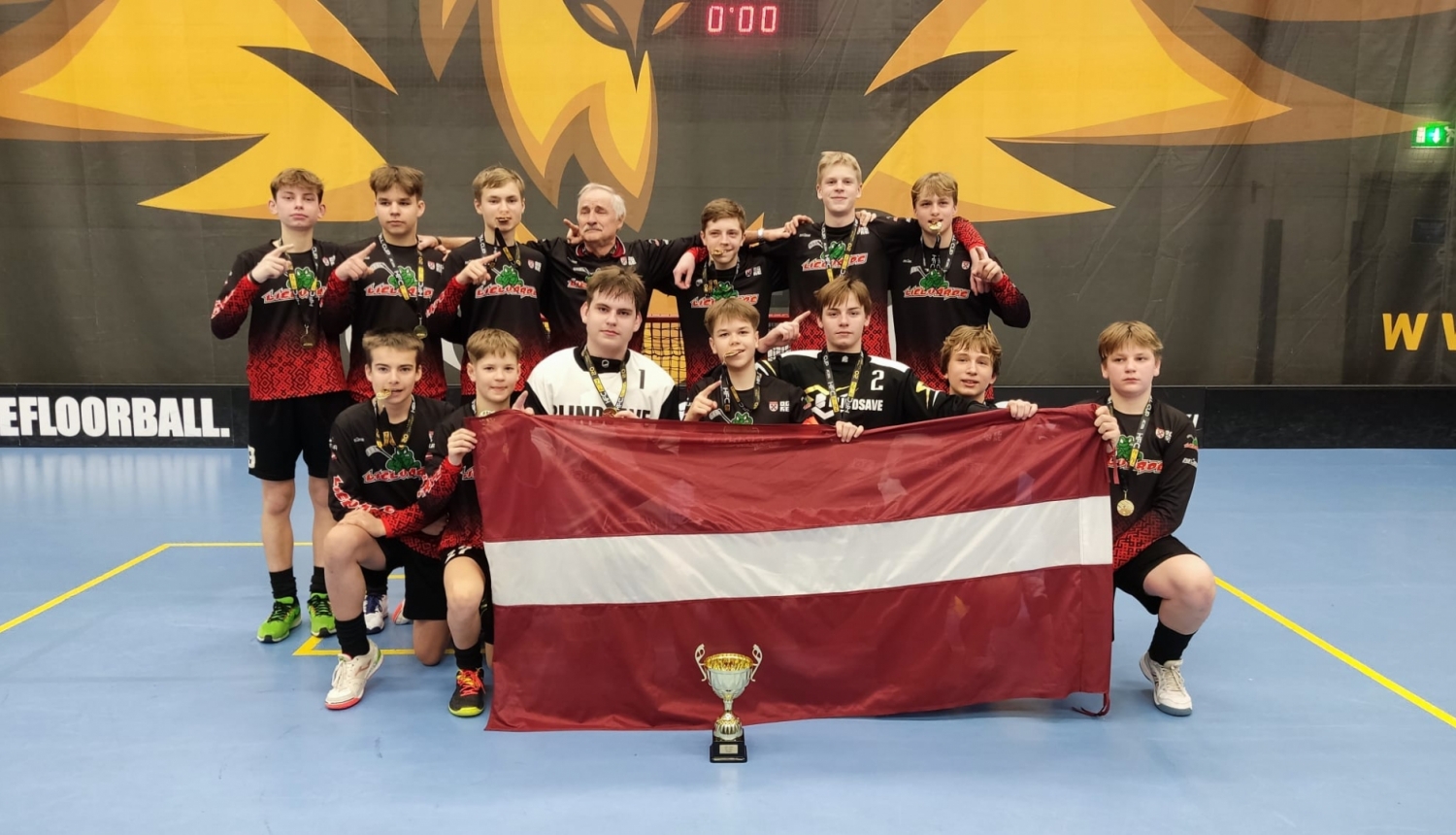 U15 "Lielvārde" florbolistu komanda  "Helsinki Floorball Cup 2024"čempionātā 01.2024.
