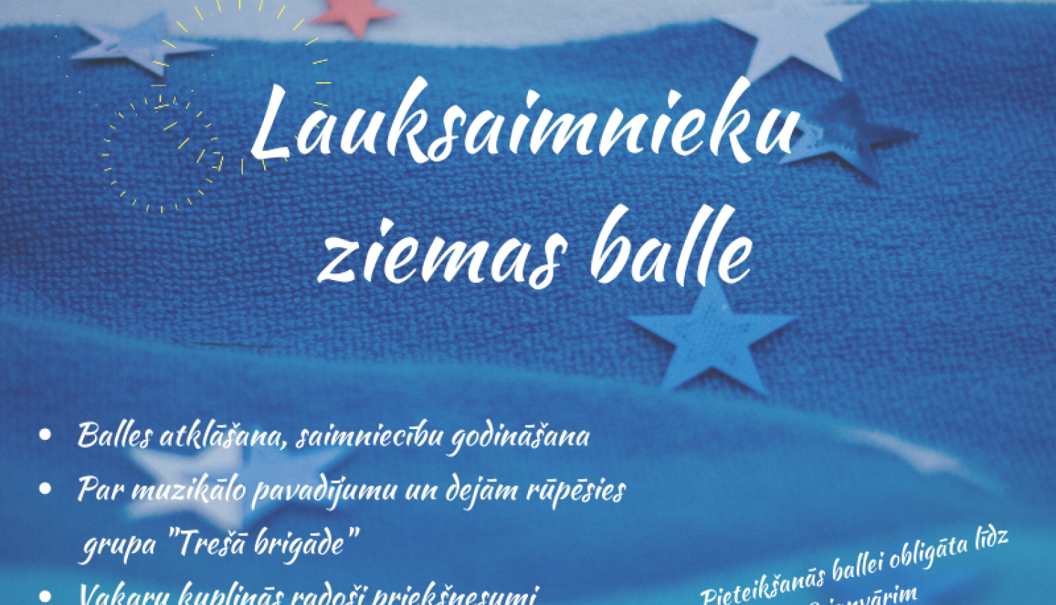 LLKC Ogres birojs aicina uz Lauksaimnieku ziemas balli