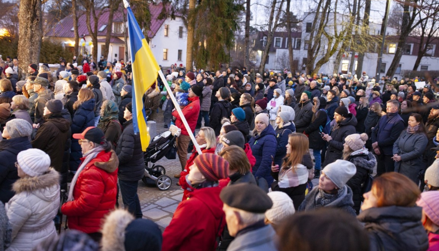 Mītiņš Ukrainas atbalstam Ogrē 02.03.2022.