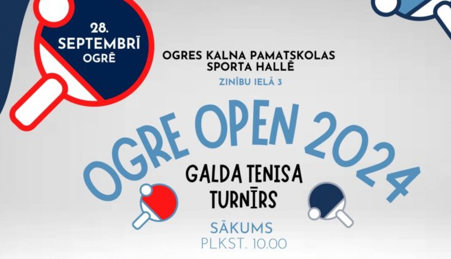 Ogre open 2024 galda tenisa turnīrs 28.09.2024.
