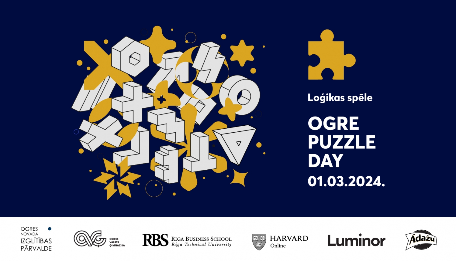 Loģikas spēlē “Ogre Puzzle Day” plakāts 01.03.2024