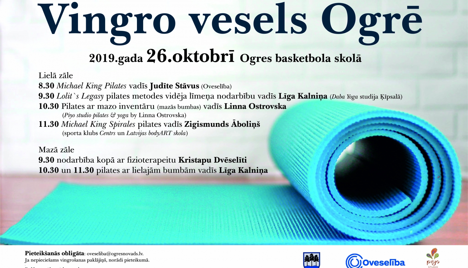 Pasākumā "Vingro vesels Ogrē" iespēje iepazīt vingrošanas sistēmu pilates
