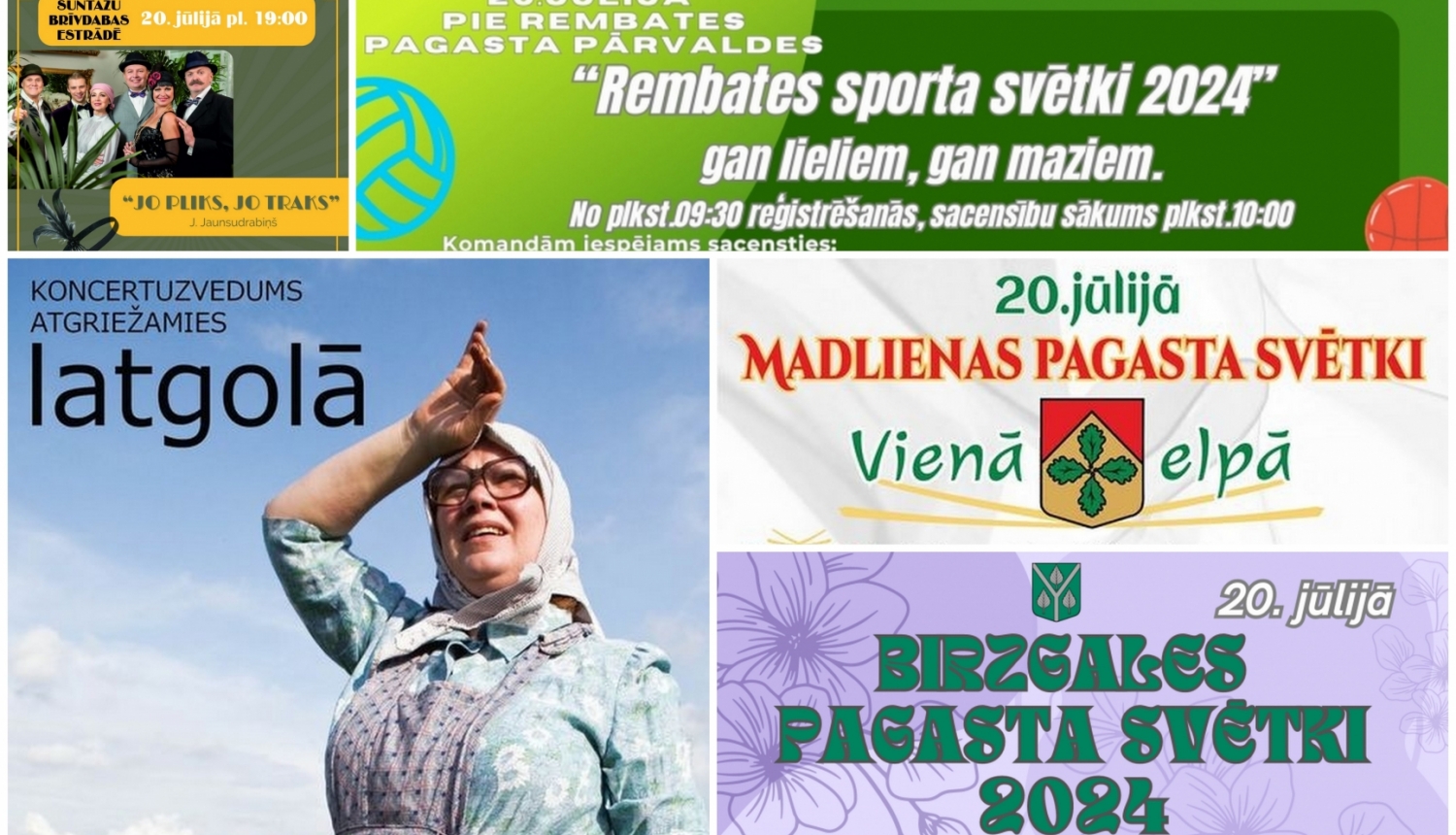 Pasākumu plakātu kolāža 07.2024.