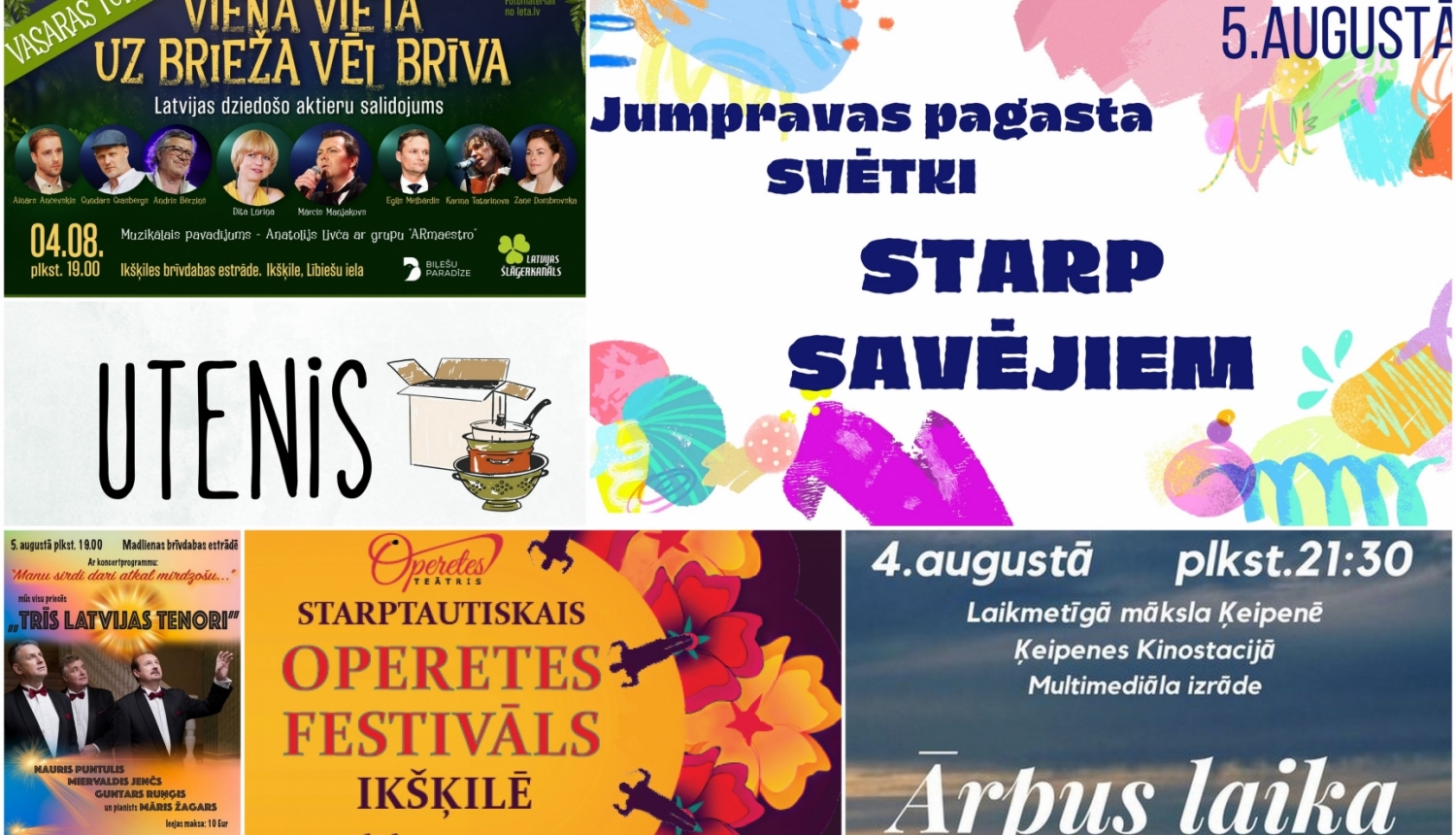 Pasākumu plakāti 08.2023. kolāža