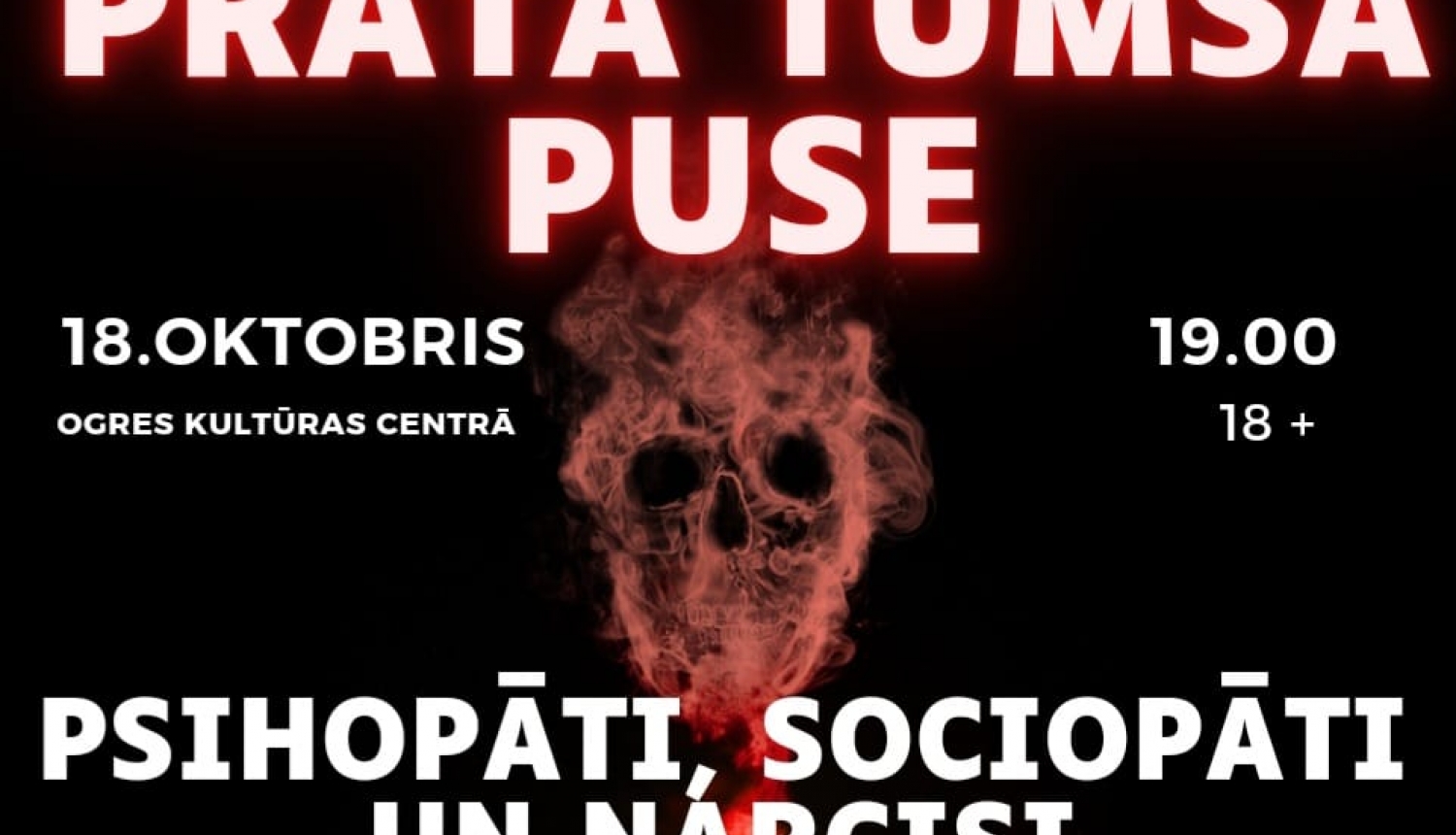 “Prāta tumšā puse: psihopāti, sociopāti un narcisi caur sērijveida slepkavu prizmu”. 18.10.2024.