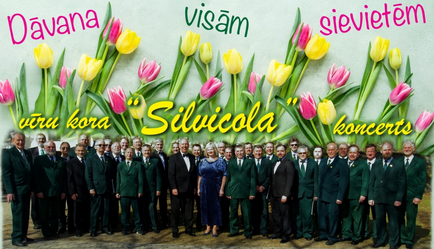 Vīru kora SILVICOLA koncerts Madlienā plakāts 09.03.2024