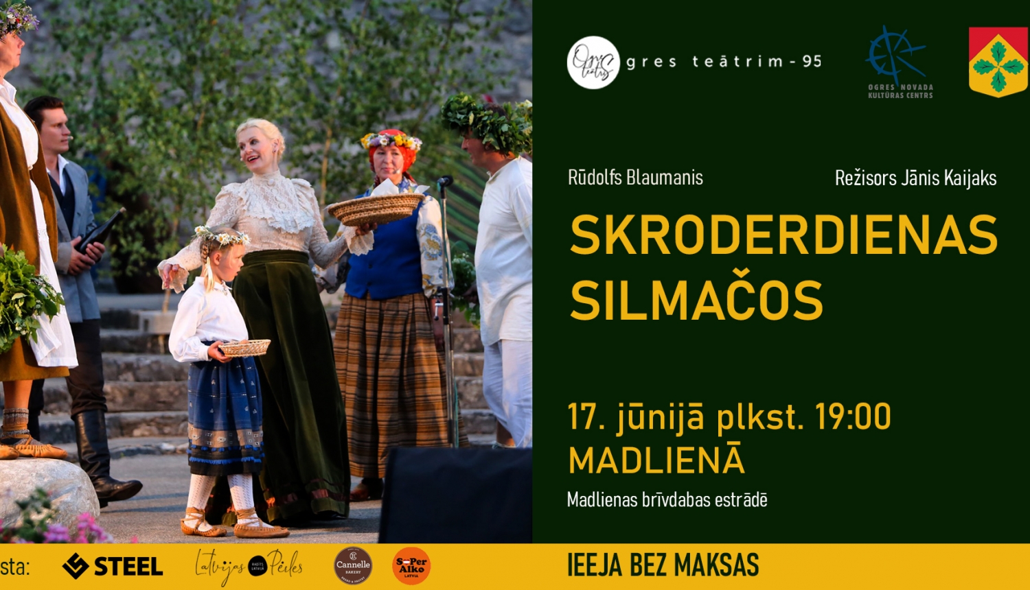 Plakāts izrādei "Skroderdienas Silmačos" Madlienā