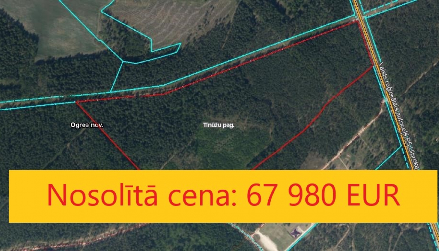 Mežaudzes cirsmas nekustamajā īpašumā “Smiltaines”, Tīnūžu pagastā (izsoles rezultāti)