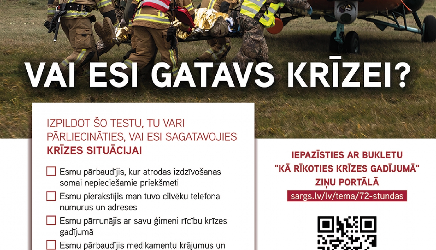 Izstrādāts buklets “72 stundas. Kā rīkoties krīzes gadījumā.”