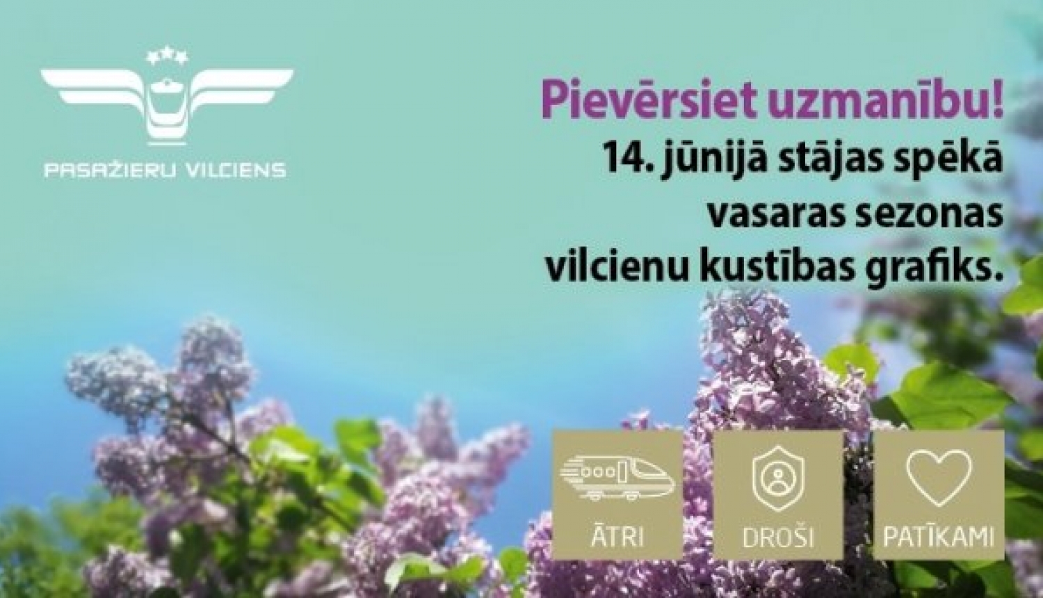 14. jūnijā spēkā stājas vasaras sezonas vilcienu kustības grafiks