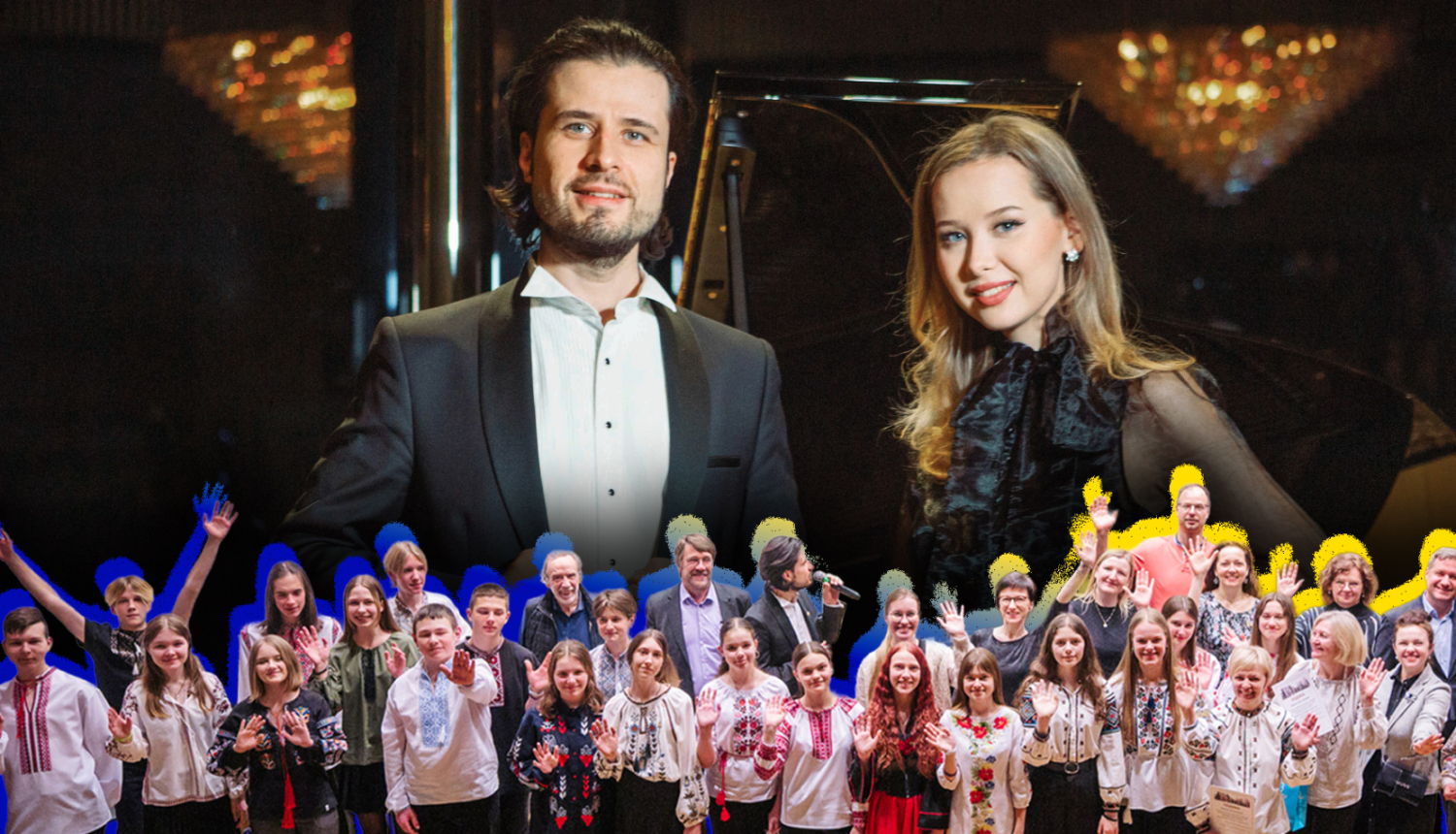 Ukrainas atbalsta koncerts  MŪZIKĀ AR UKRAINU. Afišā ukraiņu bērni un pianists Andrejs Osokins un operdziedātāja Brigita Reisone