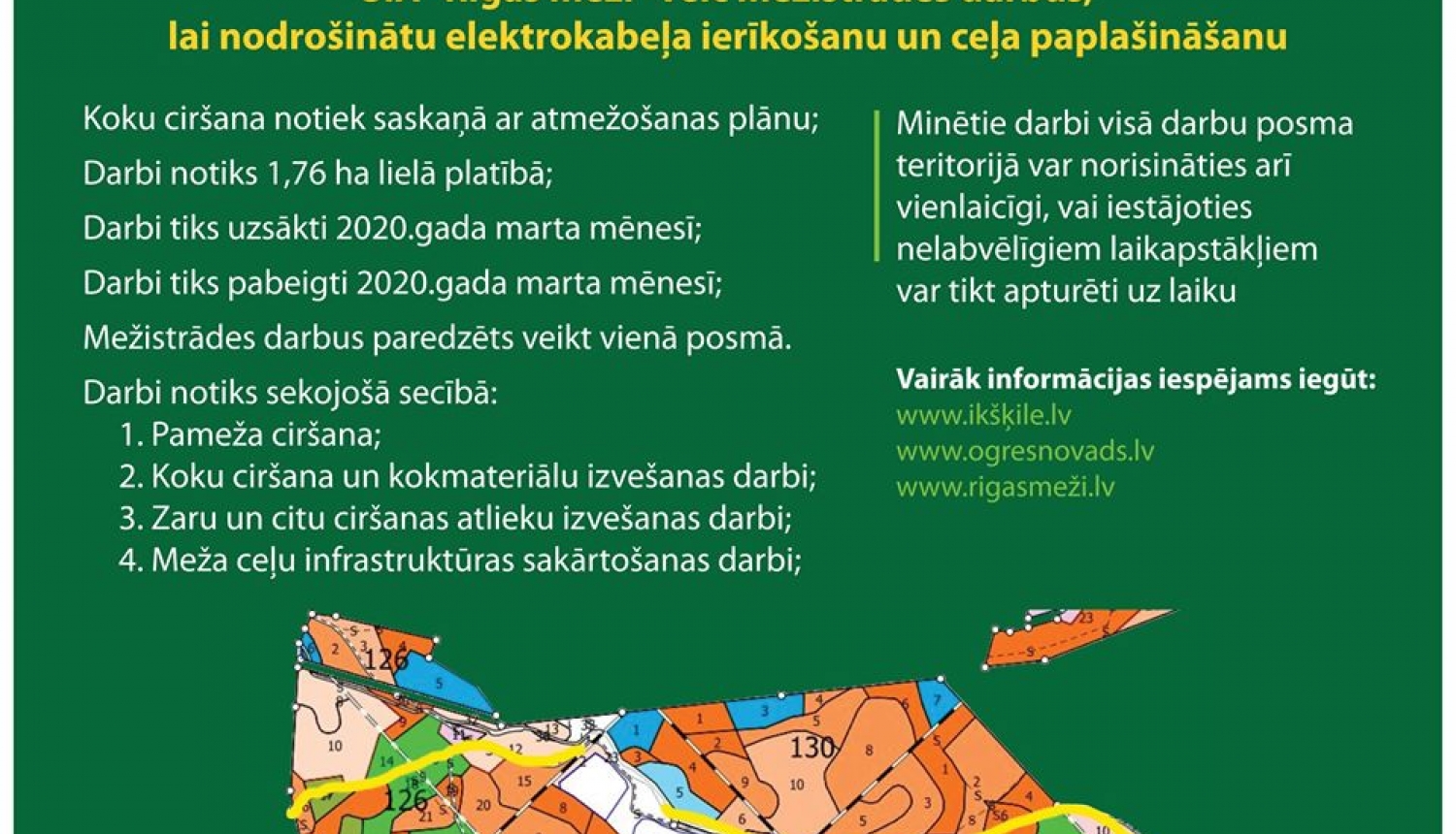 Sagatavošanās darbi elektrokabeļa ierīkošanai Zilajos kalnos