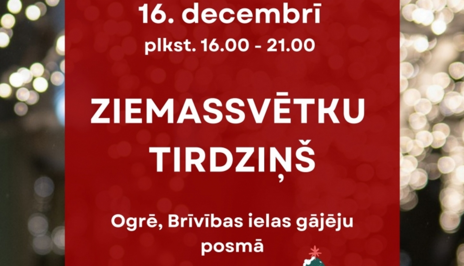 ZIEMSSVĒTKU TIRDZIŅŠ Ogrē plakāts 16.12.2023.