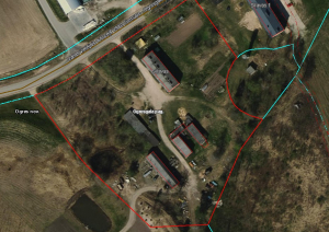 Zemes gabala karte ar ēkas novietojumu