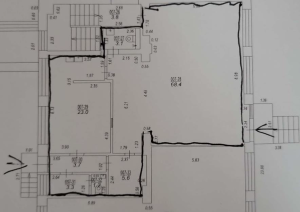 Nomas tiesību izsole kafejnīcas telpām Lielvārdes kultūras namā. Telpu plāns.